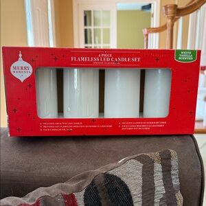 White Flameless LED Vanilla Scented Candle Set